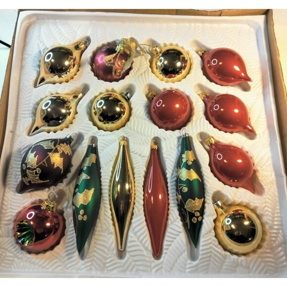 Bradford Handcrafted Glass Glitter Christmas Ornaments lot 16 - Picture 1 of 10